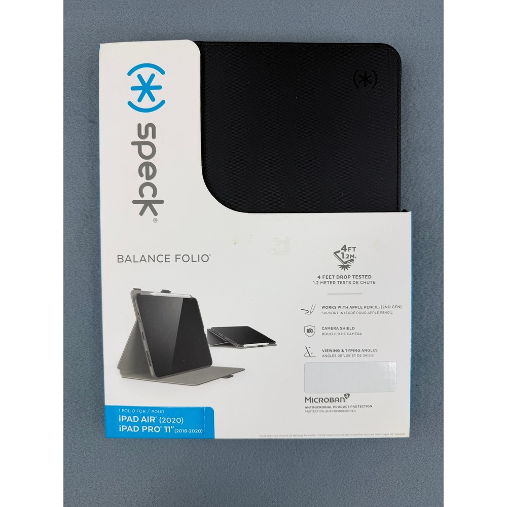 Speck Balance Folio iPad Air 2020 iPad Pro 11 Black Case Microban Protective